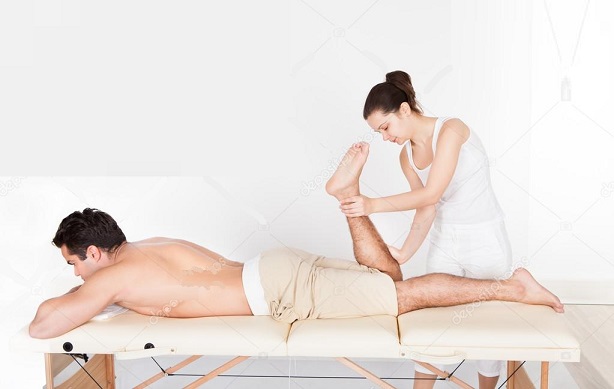 woman massage feet